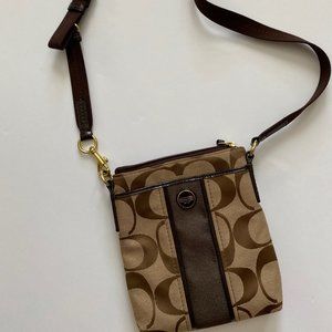 Coach Cross Body Brown Purse Leather Straps